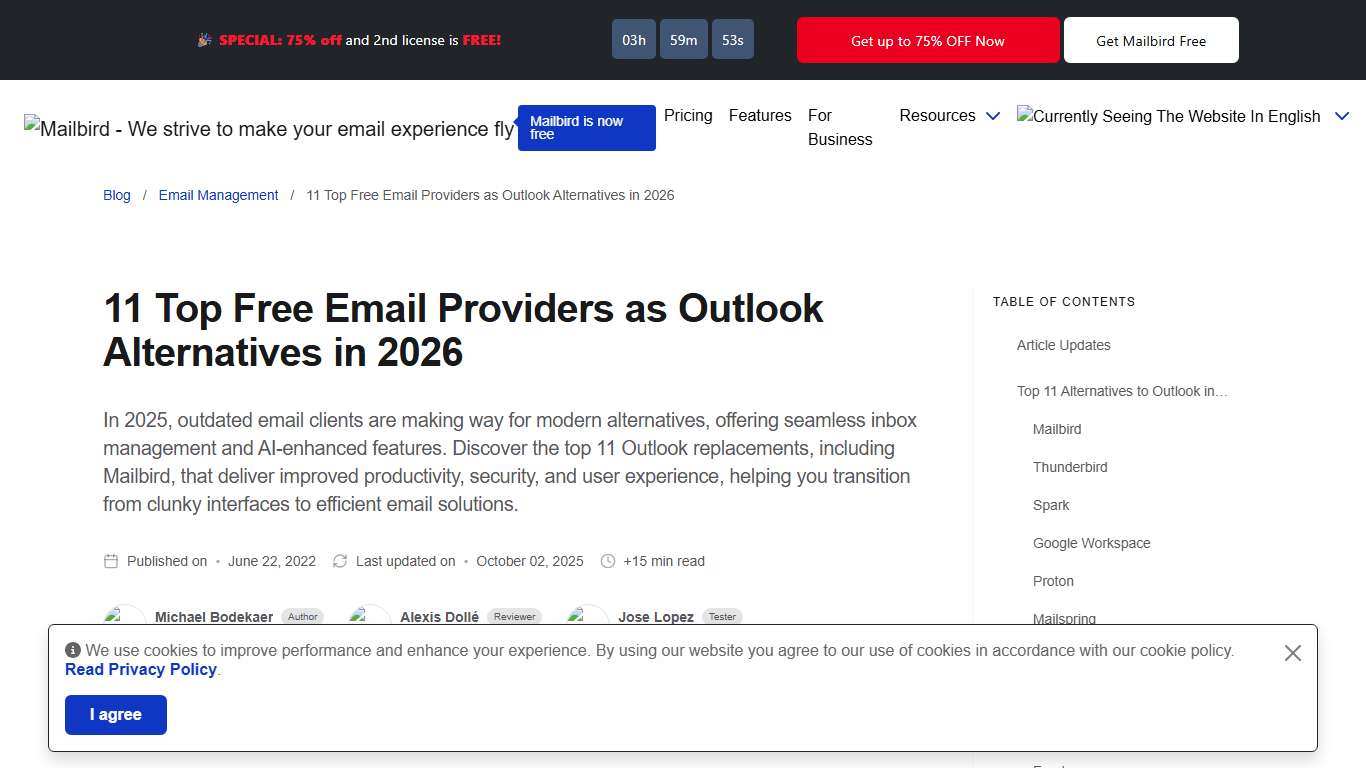 Free Email Providers Guide 2026 Mailbird